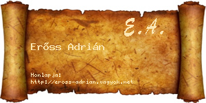 Erőss Adrián névjegykártya